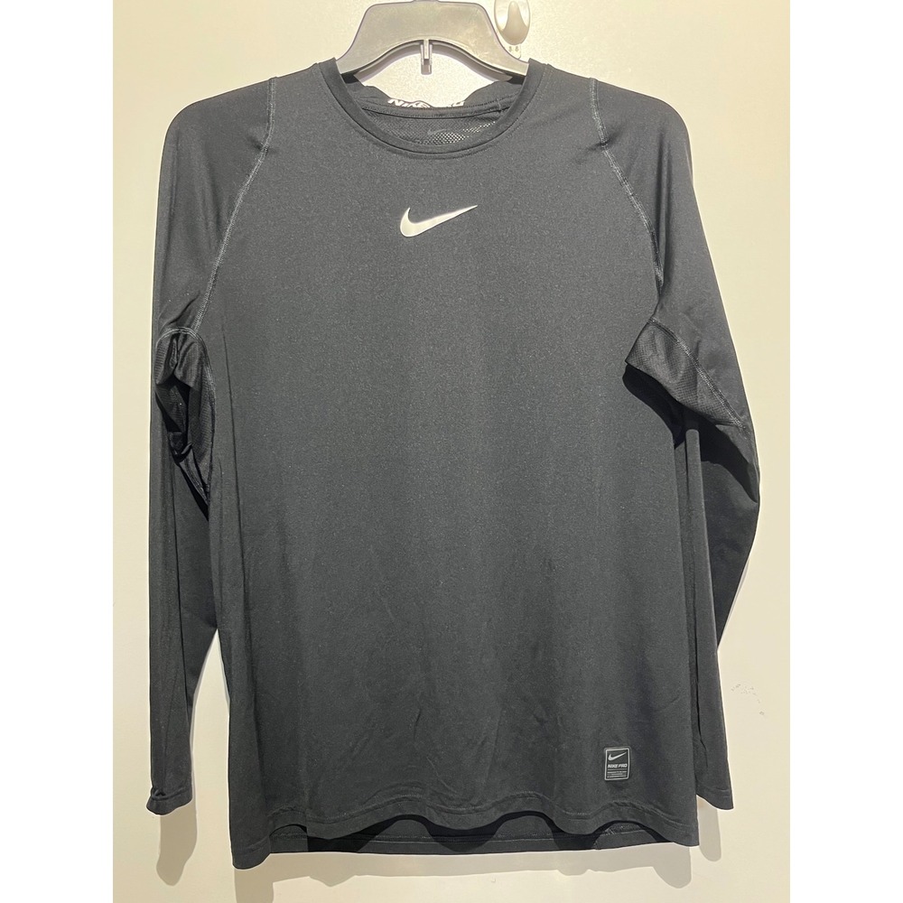 Nike Pro Dri-FIT Mens XL Black Long Sleeve Compression Training Shirt Base Layer